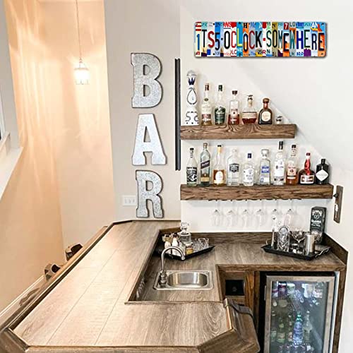 Bar Signs For Home Bar Decor Its 5 O'Clock Somewhere Sign Funny Metal Tin Sign Outdoor Bar Accessories Vintage Surfboard Decor Street Signs For Bedroom Bar Wall Decor Garage Decor It'S Five O'Clock Now Sign 4x16 Inch