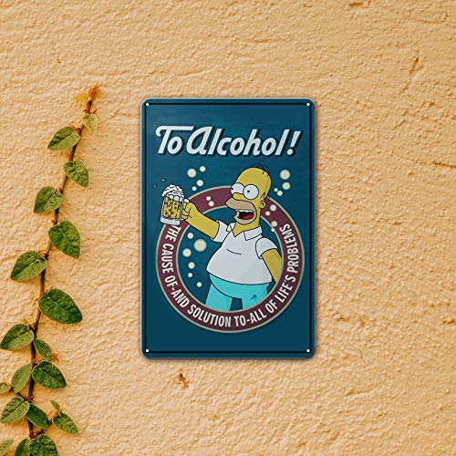 Agedsign The Simpsons Vintage Metal Tin Homer Beer Poster Retro Duff Sign Custom Metal Sign Bar Cafe Restaurant Home Decor 8 x 12 inches