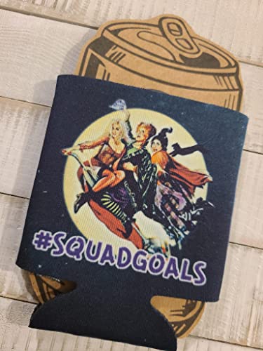 Hocus Halloween Party Decoration Party Favors Hashtag Squadgoals Can Cooler Coozie Spooky Gift Beverage Holder Beer Coozie Cozy