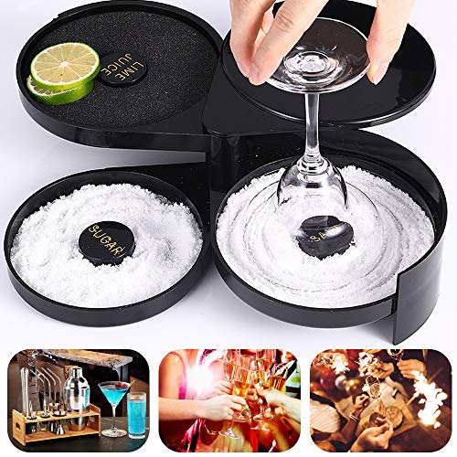 thumbnail interactive-video image 1 of 3-Tier Bar Glass Rimmer Bartender Tool With Sponge, 3-Tray Black Plastic Glass Rimming For Cocktails Margaritas Bloody Marys And Gimlets 1 of 11