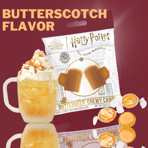 Butter Beer Chewy Candies, Butterscotch Flavored Classic Movie Inspired Candy, Small Packages for Gift Giving, Pack of 3, 2.1 Ounces