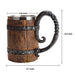 550ML Viking Drinking Cup, Stainless Handmade wood-style Beer mug for husband gift, Resin Beer Stein Tankard Coffee Mug Tea Cup, Wooden Gift Antique Men's Barrel Capacity - The Beer Connoisseur® Store