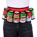 6-Pack Christmas Themed Beer Belt Xmas Adjustable Insulated Holder with Buckle Men Beverage Waist Strap for Outdoor Activities - The Beer Connoisseur® Store