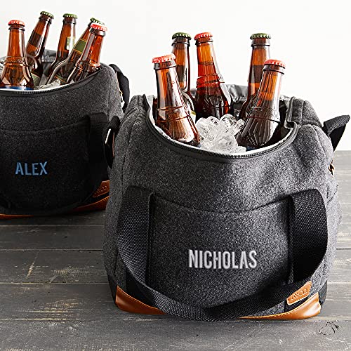 Lifetime Creations Custom Embroidered Soft Cooler Bag: Personalized Gift for Dad, for Him, Groomsmen, Embroidered Wool Polyester, Large Beer Cooler Bag with Bottle Opener