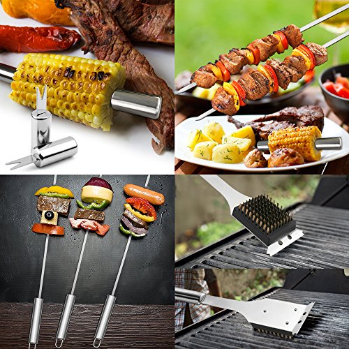 GRILLART BBQ Grill Utensil Tools Set Reinforced BBQ Tongs 19-Piece Stainless-Steel Barbecue Grilling Accessories with Aluminum Storage Case -Complete Outdoor Grill Kit for Dad, Birthday Gift for Man