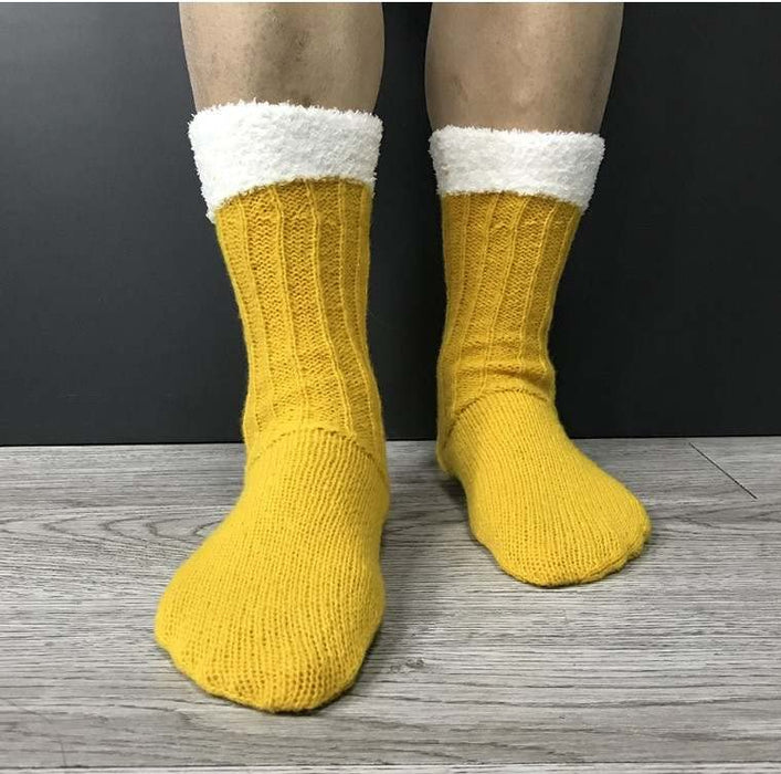 Fat Uncle Beer Mug Socks | Funny Knitted Beer Socks with Handcrafted Handle | Novelty Gift (as1, alpha, one_size, regular, regular)