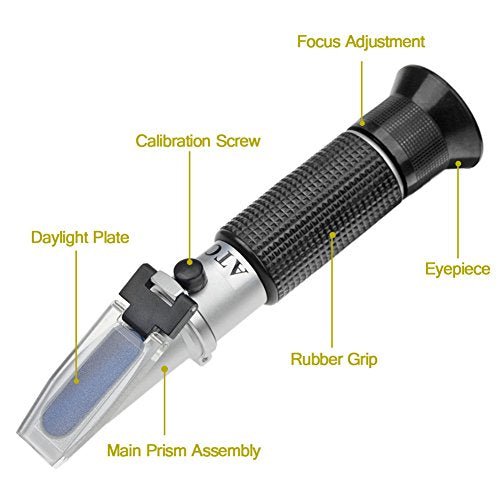 aichose Brix Refractometer with ATC, Dual Scale - Specific Gravity & Brix, Hydrometer in Wine Making and Beer Brewing, Homebrew Kit - The Beer Connoisseur® Store
