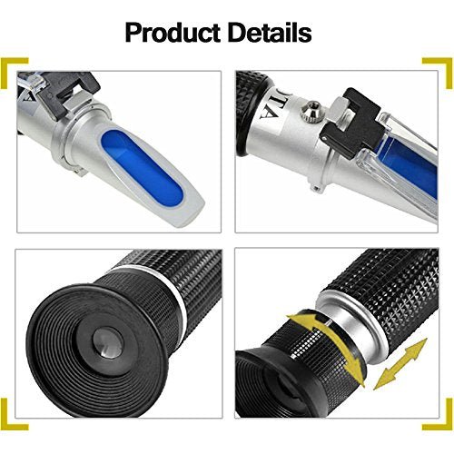 aichose Brix Refractometer with ATC, Dual Scale - Specific Gravity & Brix, Hydrometer in Wine Making and Beer Brewing, Homebrew Kit - The Beer Connoisseur® Store