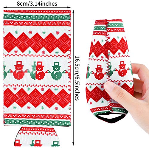 Aneco 12 Pieces Christmas Drink Can Sleeves Christmas Beer Can Sleeves Christmas Holiday Theme Can Coolers Sleeves Christmas Drink Holders for Christmas Party - The Beer Connoisseur® Store