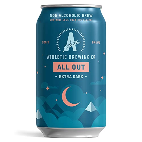 Athletic Brewing Company Craft Non-Alcoholic Beer - 12 Pack x 12 Fl Oz Cans - All Out Extra Dark - Low-Calorie, Award Winning - Delicate Coffee and Bittersweet Chocolate Notes - The Beer Connoisseur® Store