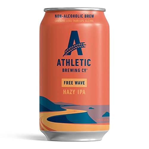 Athletic Brewing Company Craft Non-Alcoholic Beer - 12 Pack x 12 Fl Oz Cans - Free Wave Hazy IPA - Low-Calorie, Award Winning - Loaded with Amarillo, Citra, and Mosaic Hops - The Beer Connoisseur® Store