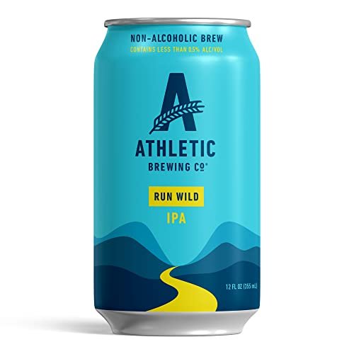 Athletic Brewing Company Craft Non-Alcoholic Beer - 12 Pack x 12 Fl Oz Cans - Run Wild IPA - Low-Calorie, Award Winning - The Ultimate Sessionable IPA Subtle Yet Complex Malt Profile - The Beer Connoisseur® Store