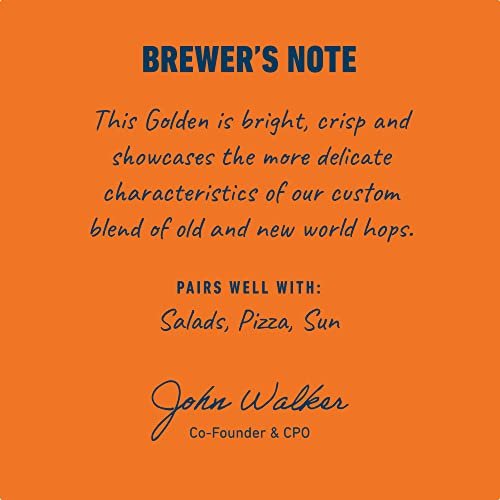 Athletic Brewing Company Craft Non-Alcoholic Beer - 12 Pack x 12 Fl Oz Cans - Upside Dawn Craft Golden - Low-Calorie, Award Winning - Subtle Aromas with Floral and Earthy Notes - The Beer Connoisseur® Store