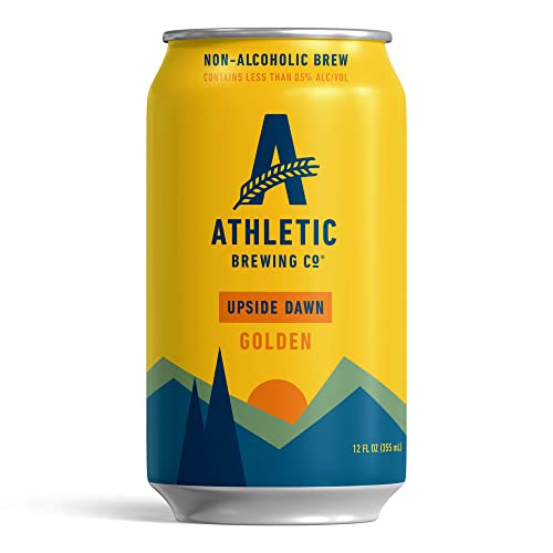 Athletic Brewing Company Craft Non-Alcoholic Beer - 12 Pack x 12 Fl Oz Cans - Upside Dawn Craft Golden - Low-Calorie, Award Winning - Subtle Aromas with Floral and Earthy Notes - The Beer Connoisseur® Store