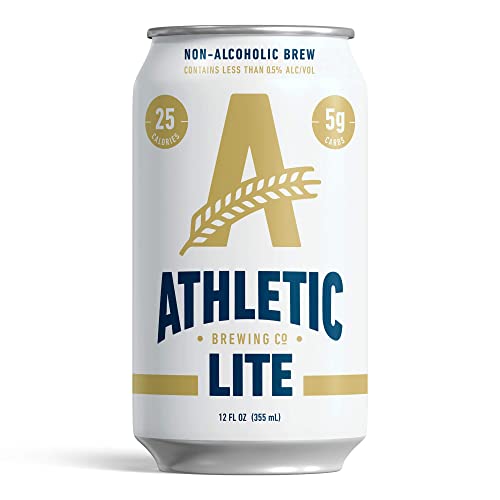 Athletic Brewing Company Light Craft Non-Alcoholic Beer - 6 Pack x 12 Fl Oz Cans - Athletic Lite Light Brew - Low-Calorie, Award Winning - Simply Crisp, Refreshing, Brisk & Smooth - Beautiful Noble Hops & Malt Body - The Beer Connoisseur® Store
