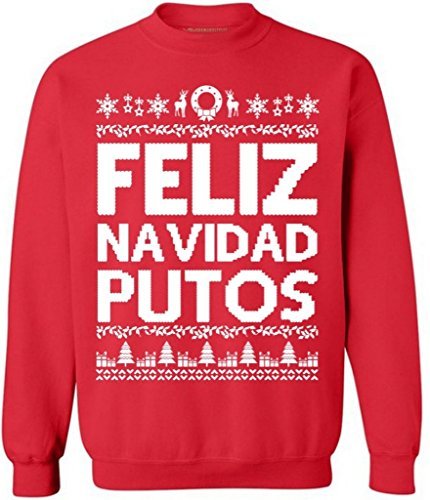 Awkwardstyles 2017 Ugly Christmas Sweaters M Feliz Navidad Putos - The Beer Connoisseur® Store