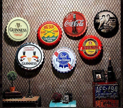 Bayyon Lovely day for Guinness Bottle Cap Decorative Bottle Caps Metal Tin Signs Cafe Beer Bar Decoration Plat 13.8" Inches Wall Art Plaque Vintage Home Decor (White) - The Beer Connoisseur® Store
