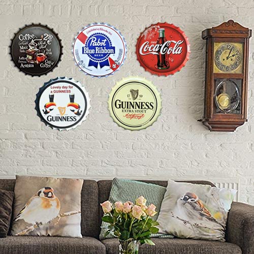 Bayyon Lovely day for Guinness Bottle Cap Decorative Bottle Caps Metal Tin Signs Cafe Beer Bar Decoration Plat 13.8" Inches Wall Art Plaque Vintage Home Decor (White) - The Beer Connoisseur® Store