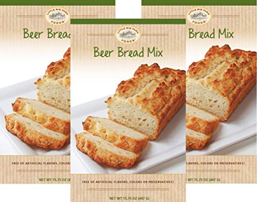 Beer Bread Mix by Little Big Farm Foods - Hearty, Mouthwatering Bread Mix That's So Easy to Make - No Bread Machine Needed - No Artificial Ingredients, Flavors, or Colors - 3 Pack - The Beer Connoisseur® Store