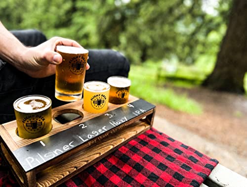 Flight Glass Beer Flight Glasses with Board - FLIGHT DECK For Those Who Serve - Bee ...