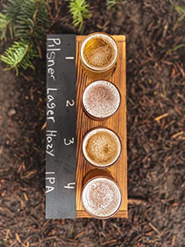 Flight Glass Beer Flight Glasses with Board - FLIGHT DECK For Those Who Serve - Bee ...