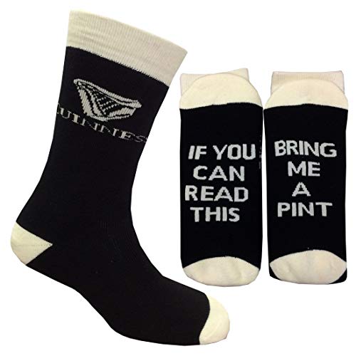 Black And White Guinness Official Merchandise Bring Me A Pint Socks - The Beer Connoisseur® Store