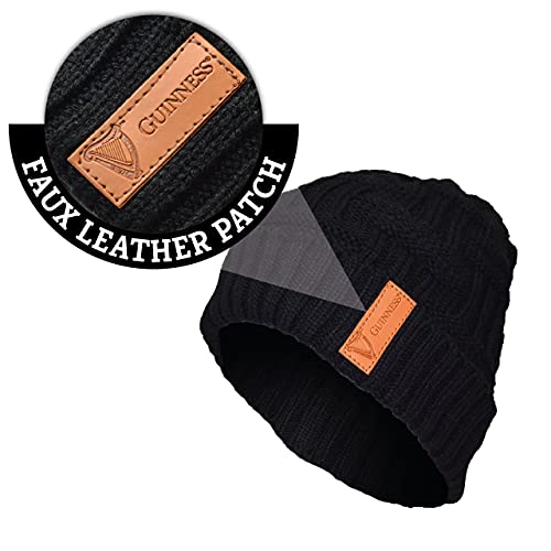 Black Beanie Guinness Hat with Wool and Polyester Blend - The Beer Connoisseur® Store