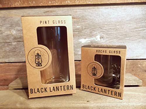 Black Lantern Pint Glasses – Handmade Craft Beer Glasses and Bar Glassware, All Purpose Drinking Glasses for the Kitchen and Bar, Pine Tree Forest Design, Set of 2 Craft Beer Glasses - The Beer Connoisseur® Store
