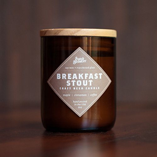 Breakfast Stout Brew Candle - Hand Poured in USA (Soy Wax) - Great Gift for Beer Lovers - for The Man Cave, Brewery, or Home (Made from Recycled Beer Bottles) - The Beer Connoisseur® Store