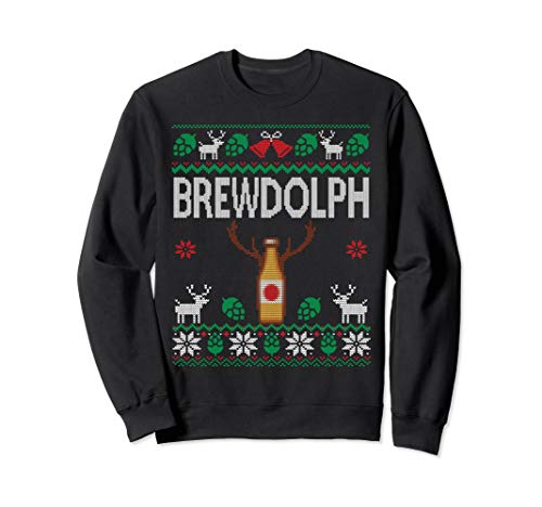 Brewdolph Ugly Christmas Beer Lover Craft Beer Brewer Sweatshirt - The Beer Connoisseur® Store