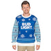 Bud Light Beer Ugly Christmas Sweater Blue - The Beer Connoisseur® Store