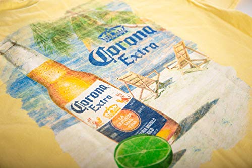 Calhoun Official Corona Extra Mens T-Shirt Front Back Print (XX-Large, Banana) - The Beer Connoisseur® Store
