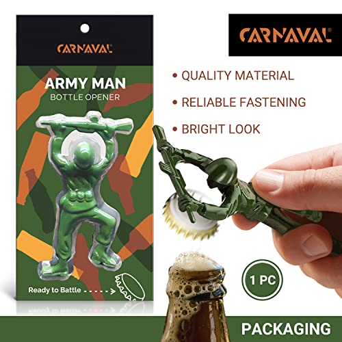 CARNAVAL Green Army Man Bottle Opener - Unique Funny Bottle Opener Bartender Compatible As Coke Bottle Opener - Metal Bottle Opener Man - Mini Soldier Bottle Opener - Creative Cool Bottle Opener - The Beer Connoisseur® Store