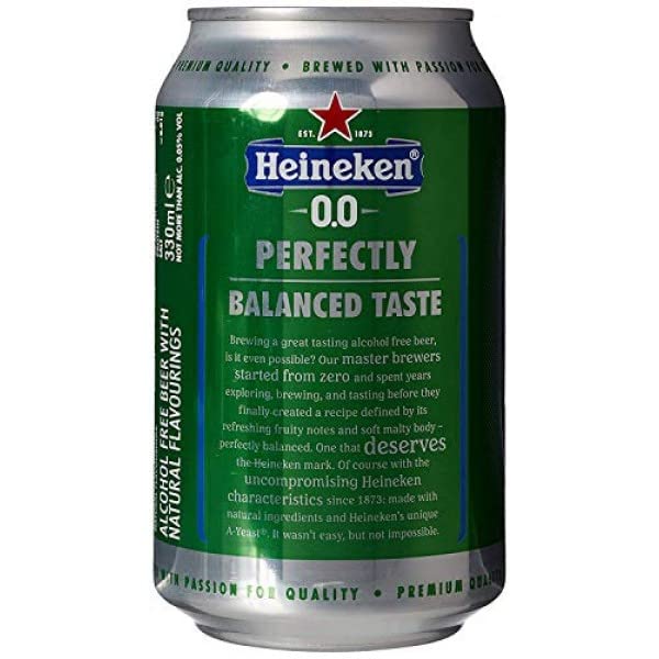 (Case of 15) Heineken 0.0% Non-Alcohol, Alcohol Free Beer, Great Taste, Zero Alcohol, 11.2 Fl Oz (Free Miras Beer Foam Can Cooler Included!) - The Beer Connoisseur® Store