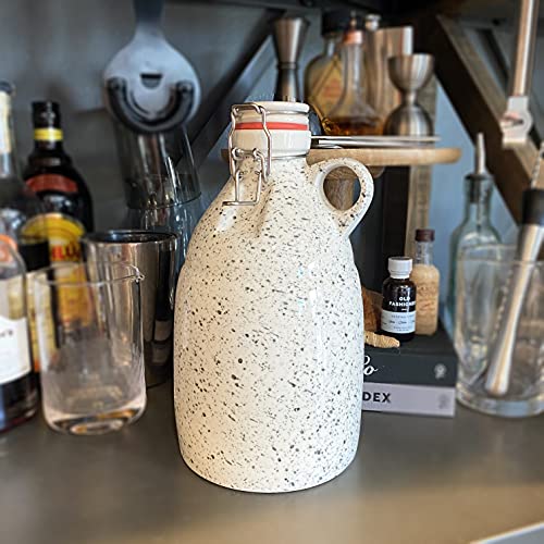 Ceramic Kombucha or Beer Growler Jug for Bottling Home Brewing Beer, Soda, or as a Decorative Vase - 84-ounce - The Beer Connoisseur® Store