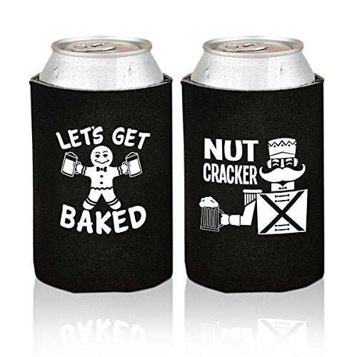 Christmas Funny Beer Can Coolers- 12 Pack Party Favor Drink Holders for Men- Gag Gifts for Christmas Holiday Parties - Novelty Beverage Insulators with Clever Jokes and Sayings for Beer Drinking Man - The Beer Connoisseur® Store