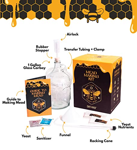 Craft A Brew - Mead Making Kit – Reusable Make Your Own Mead Kit – Yields 1 Gallon of Mead - The Beer Connoisseur® Store