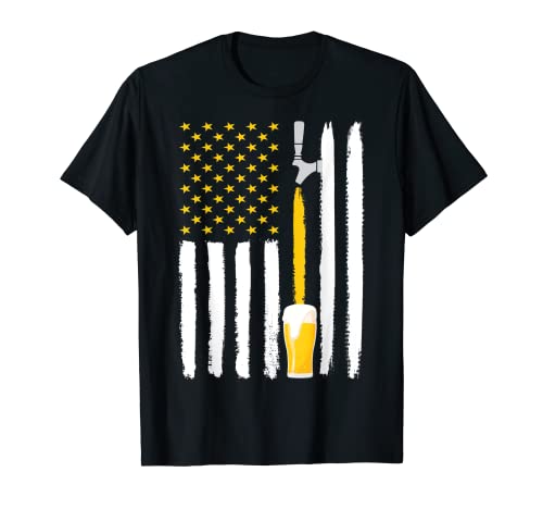 Craft Beer American Flag USA T-Shirt, 4th July Brewery T-Shirt - The Beer Connoisseur® Store