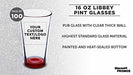 Custom Libbey Pint Glass 16 oz. Set of 100, Personalized Bulk Pack - Beer Glasses, Heavy Duty Drinkware - Red - The Beer Connoisseur® Store