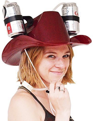 Fairly Odd Novelties Cowboy Drinking Hat, Red, Medium - The Beer Connoisseur® Store