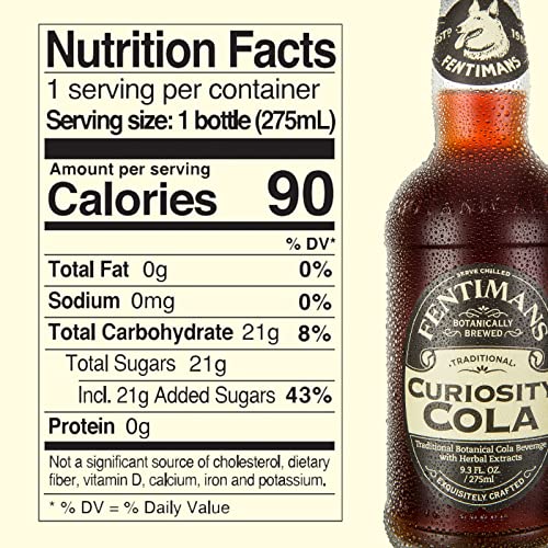 Fentimans Curiosity Cola - Healthy Soda, All Natural Soda, Botanically Brewed, No Artificial Flavors, Preservatives, or Sweeteners, Craft Soda - Curiosity Cola, 9.3 Ounce (Pack of 24) - The Beer Connoisseur® Store