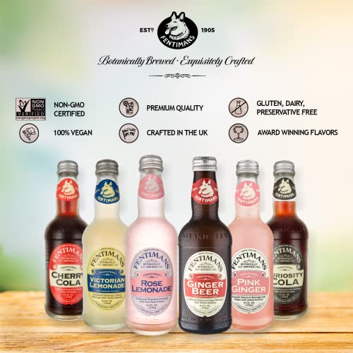 Fentimans Ginger Beer - Ginger Beer Non Alcoholic, Bontanically Brewed Ginger Beer, Natural Soda, Made with Natural Ginger Root, No Artifical Flavors, Preservatives, or Colors - Ginger Beer Soda, 9.3 Fl Oz (Pack of 4) - The Beer Connoisseur® Store
