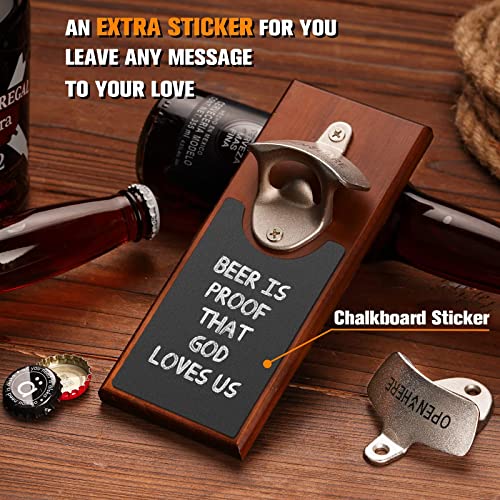 Gifts for Men Dad, Wall Mounted Magnetic Beer Bottle Opener for Fridge, Valentines Day Anniversary Unique Gifts for Him Husband Boyfriend, Funny Beer Birthday Gift Cool Stuff Gadgets for Man Cave - The Beer Connoisseur® Store