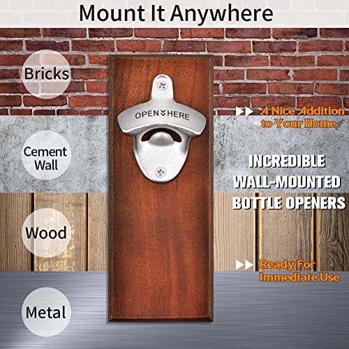 Gifts for Men Dad, Wall Mounted Magnetic Beer Bottle Opener for Fridge, Valentines Day Anniversary Unique Gifts for Him Husband Boyfriend, Funny Beer Birthday Gift Cool Stuff Gadgets for Man Cave - The Beer Connoisseur® Store