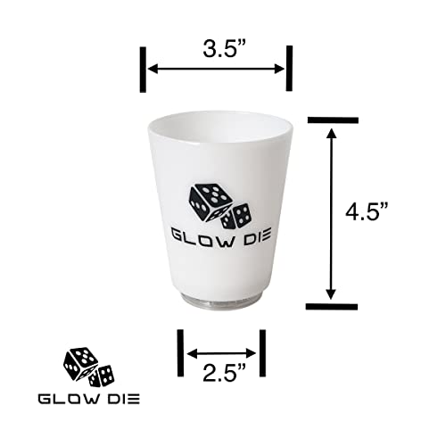Glow Die - Glow in The Dark Beer Die or Snappa Drinking Game Complete Set with 4 Battery Powered Color Changing Cups and 4 Rechargeable Glow in The Dark dice (New 2022 Version) - The Beer Connoisseur® Store