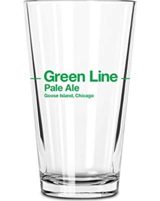 Goose Island Green Line Pint Glass - The Beer Connoisseur® Store