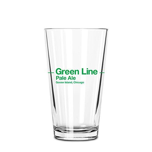 Goose Island Signature Green Line Pale Ale Pint Glass, 2-Pack - The Beer Connoisseur® Store