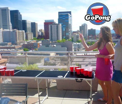 GoPong 8-Foot Portable Folding Beer Pong / Flip Cup Table (6 Balls Included) - The Beer Connoisseur® Store