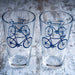 Greenline Goods - Bicycle Beer Glasses (Set of 2) |16 oz Drinkware with Colorful Cyclist Designs | Premium Decorative Glassware | Unique Gifts for Cyclists & Bike Riders [Navy] - The Beer Connoisseur® Store