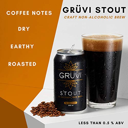 Gruvi Non-Alcoholic Beer Variety Pack, 12-Pack, IPA, Stout, Pale Ale, <0.5% ABV, Zero Alcohol Beer, NA Beer - The Beer Connoisseur® Store